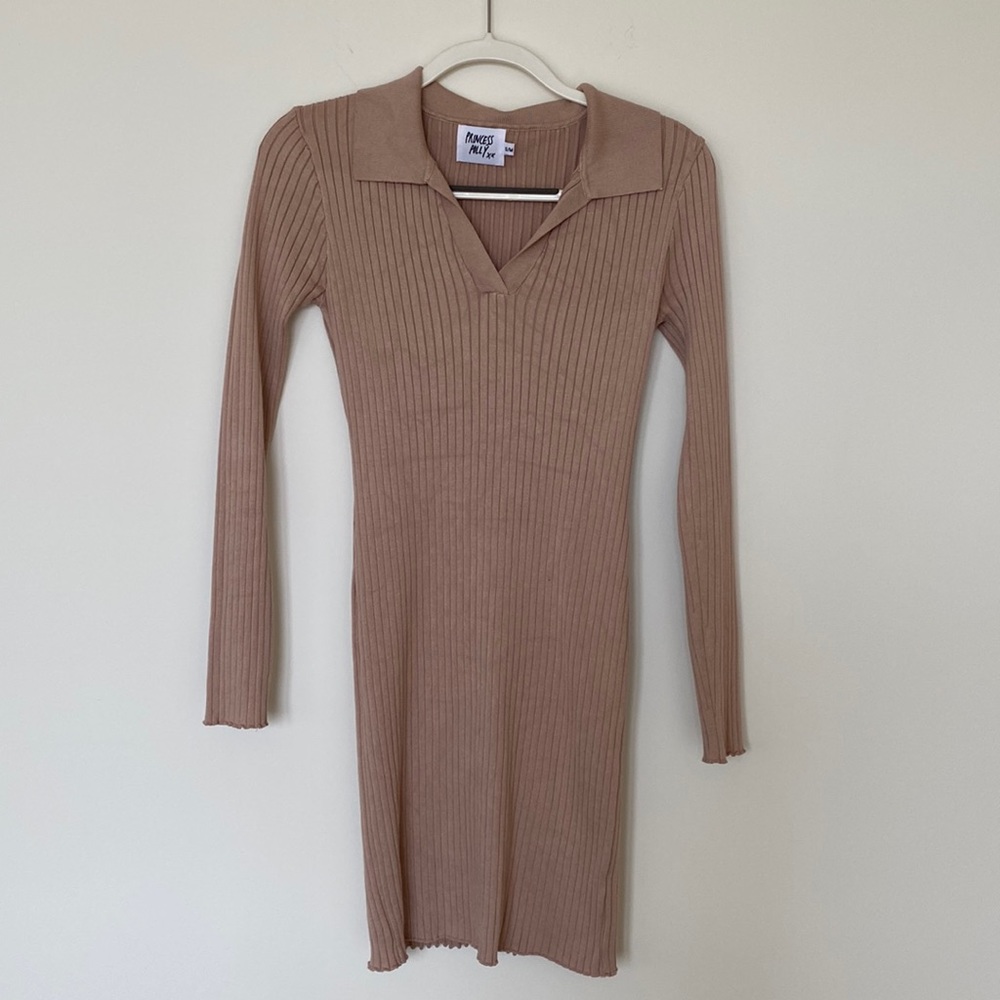 Princess Polly long-sleeved, ribbed bodycon dress